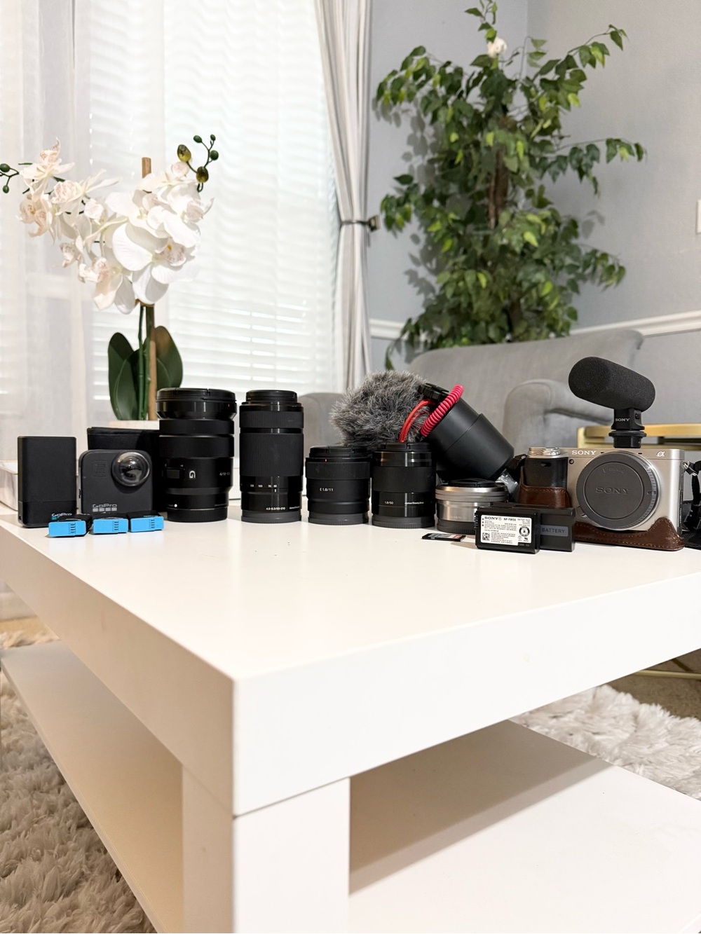 Sony Camera and Lens Kit with Black Accessories